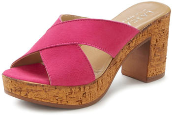 Lascana Pantolette Mule Leder Blockabsatz rosa