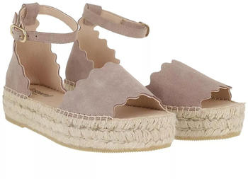 espadrij Sandalen Lyon grau Leder Gummi aufgeraut