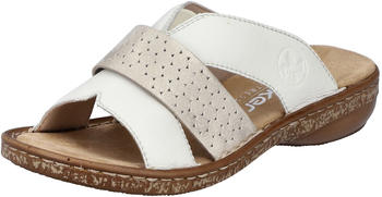 Rieker Pantolette Sandale wei&szlig; gold 62897-80 Komfort