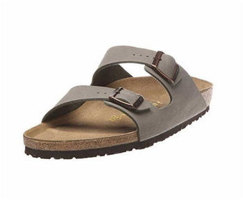 Birkenstock Pantolette grau flacher Absatz