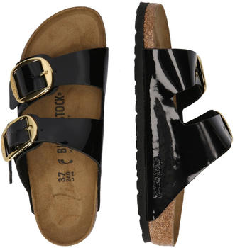 Birkenstock Pantolette 'Arizona' gold schwarz 19319612 – Birkenstock Pantolette 'Arizona' gold schwarz 19319612 – offener Schuh ohne Schnallen