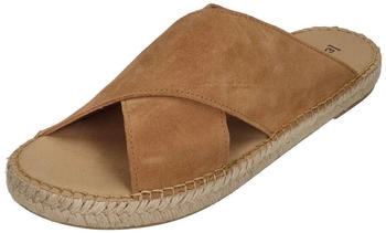espadrij Pantolette CROISETTE VELOUR MEN cognac
