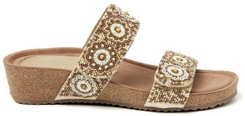 Lazamani Keilpantoletten beige Leder