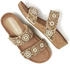 Lazamani Keilpantoletten beige Leder