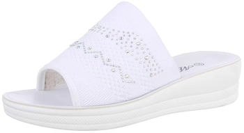 Ital Design Mules Freizeit Pantolette 86527297 Keilabsatz Wedge Keilsandaletten weiß