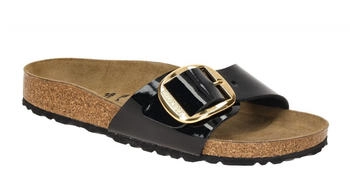 Birkenstock Madrid Big Buckle Pantolette schwarz Lack SCHMAL 1027785