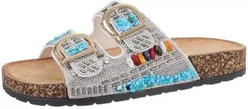 Ital Design Damen Pantolette mischfarben silber