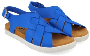 Haflinger Elba Slide vegane Pantolette Sandale blau