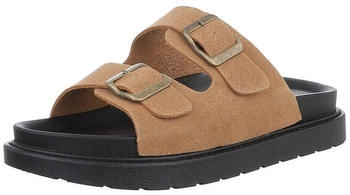 Ital Design Mules offener Ferse und Schnalle 8153 camel