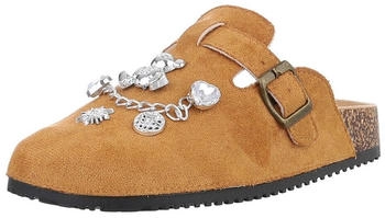 Ital Design Mules Strass und offener Ferse 9356 camel