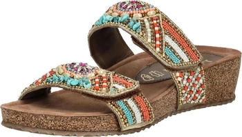 Lazamani Pantolette Leder mehrfarbig