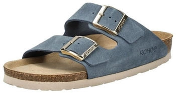 Rohde Pantoletten Veloursleder blau schwarz