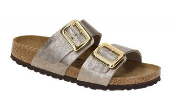 Birkenstock Sydney Cushion Buckle Pantolette taupe braun 1029372