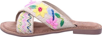 Lazamani Livia Jute-Pantoletten beige
