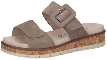 Caprice Pantoletten Veloursleder taupe