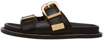 Steve Madden Leder Pantoletten schwarz