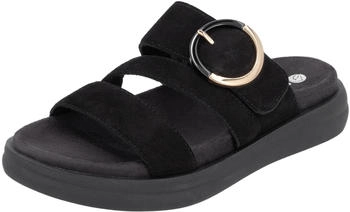 Remonte Dorndorf Pantolette Sommerschuh Schlupfschuh Komfortschuh großer Zierschnalle schwarz