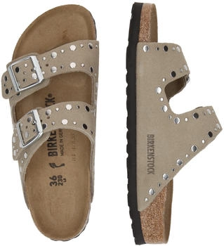 Birkenstock Arizona Rivet taupe Sandale – Natürliches Futter schafft angenehmes Tragegefühl