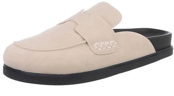 Ital Design Sandalen Sandaletten Pantoletten LOLO2- Kunstleder beige