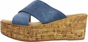 s.Oliver Pantolette Keilabsatz blau indigo
