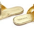 Lascana Pantolette raffinierten Riemchen VEGAN goldfarben
