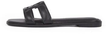 Tommy Hilfiger Genuine Leather Slides black