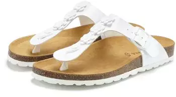 Lascana Toe separator with fashionable application and comfort cork footbed wei&szlig;