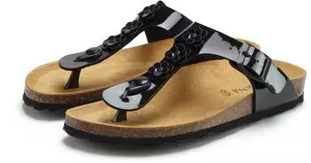 Lascana Toe separator with fashionable application and comfort cork footbed schwarz