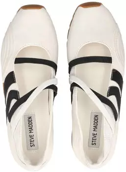Steve Madden Textil Pantoletten wei&szlig;/schwarz