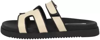 Steve Madden Textil Pantoletten creme/schwarz