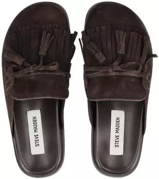 Steve Madden Textil Pantoletten dunkelbraun