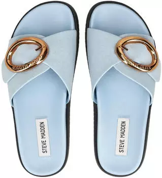 Steve Madden Textil Pantoletten blau