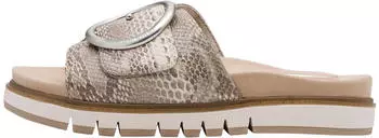 Tamaris Comfort Leather Mule beige snake