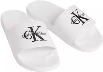 Calvin Klein ESS SLIDE CV bright white/black
