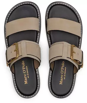 Marc O'Polo Sandal made of fine cowhide leather dusty sand/cappuccino