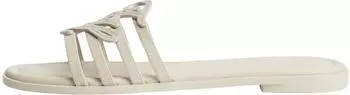 Tommy Hilfiger Th Script Flat Mule LTH (FW0FW09368) classic beige/weiß