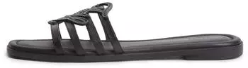 Tommy Hilfiger Th Script Flat Mule Lth (FW0FW09368) schwarz