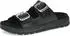Caprice Leather Two-Strap Mule with Platform Sole (9-27202-46) black nappa