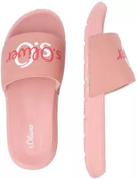 s.Oliver Sandals with Logo altrosa/rot/weiß