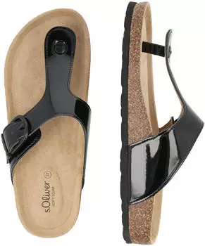 s.Oliver Sandals with Fine Glossy Finish schwarz
