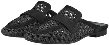 Paul Green Leather/Textile Pantolette schwarz