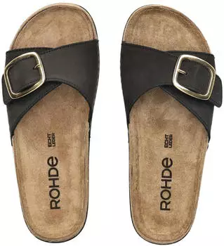 Rohde Sandal Nubuck Leather Soft Footbed (5875) schwarz