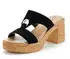 Lascana Sandal made of Leather with Block Heel schwarz