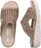 Rieker Sandal Wedge Mule with Raffia Trim beige