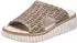 Rieker Sandal Wedge Mule with Raffia Trim beige