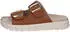 Caprice Leather Two-Strap Mule with Platform Sole (9-27202-46) braun