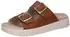 Caprice Leather Two-Strap Mule with Platform Sole (9-27202-46) braun