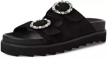 Tamaris Women's Mule Leather Flat schwarz