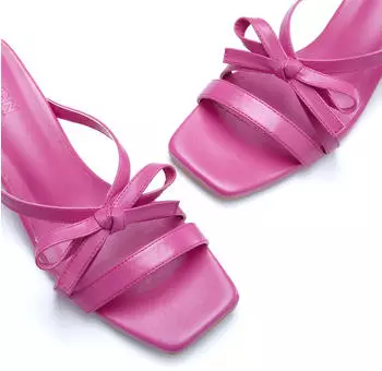 Lascana Mule Sandal in Square Toe with Kitten Heel pink
