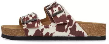 Rieker Mule with adjustable buckles (V6391) offwhite/braun